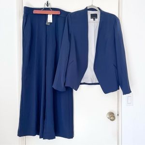 Banana Republic Navy Suit with Wide Leg Trousers